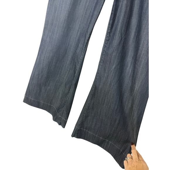 Level 99 Anthropologie Wide Leg Jeans Women 28 Dark Wash Lyocell Blend Y2K - Picture 4 of 11